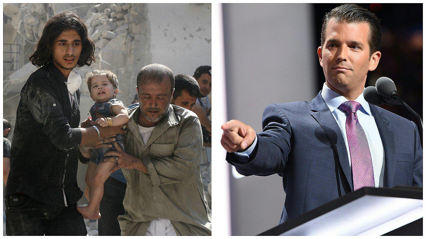 Donald Trump: Hijo de candidato compara a refugiados sirios con caramelos contaminados