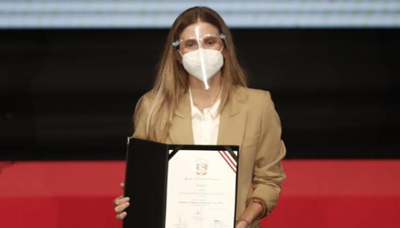 Adriana Tudela, congresista de Avanza País, cuestionó el reconocimiento otorgado al presidente del Consejo de Ministros, Guido Bellido, por parte del Foro de Mujeres del Mercosur. (Foto: Archivo GEC)