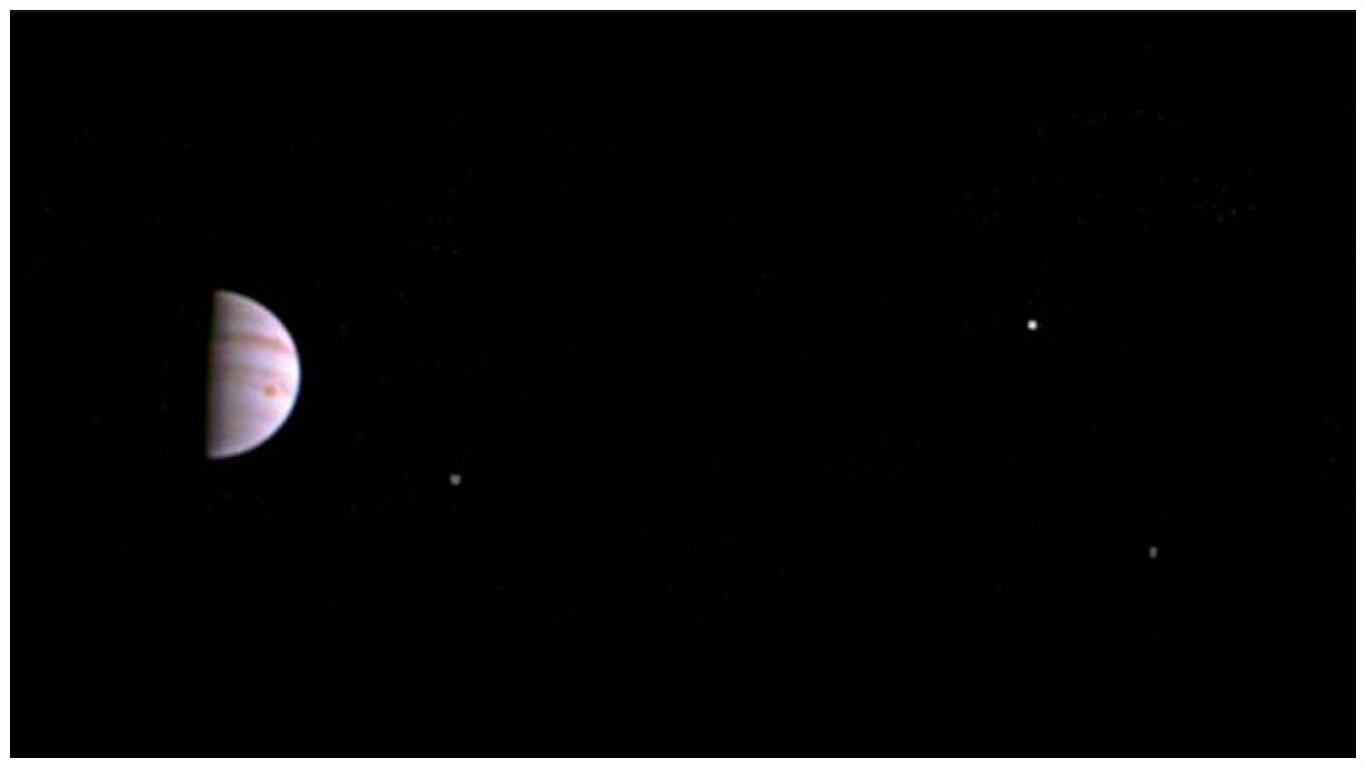 Sonda Juno: Esta es la primera imagen de Júpiter y sus lunas