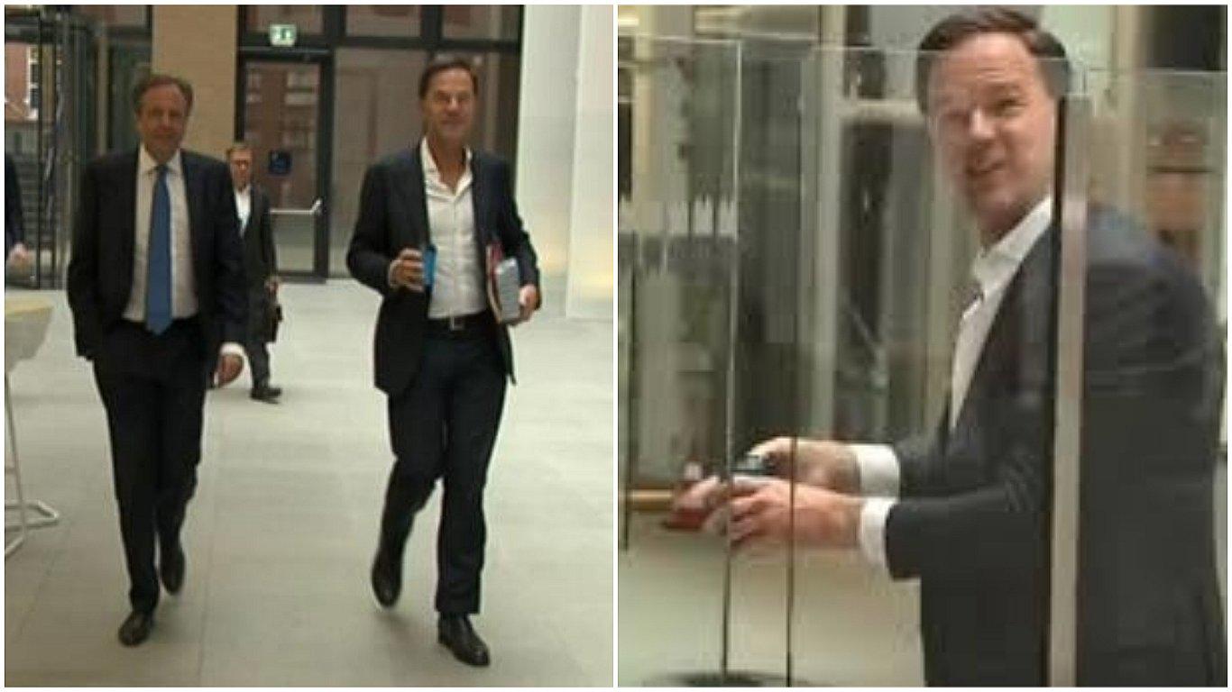 Primer ministro de Holanda sorprende por reacción tras derramar café (VIDEO)