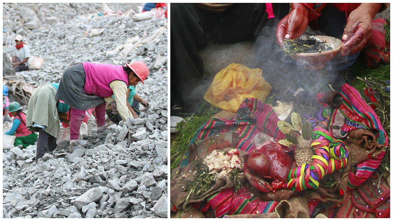 La costumbre de pagar a la pachamama para trabajar en zonas mineras