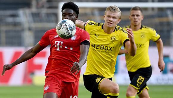Alphonso Davies fue titular y jugó todo el partido ante Borussia Dortmund. (Foto: AFP)