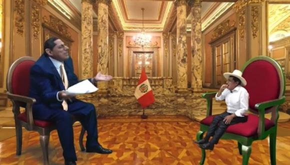 Carlos Álvarez parodió la entrevista de Fernando del Rincón a Pedro Castillo. (Foto: Captura de video)