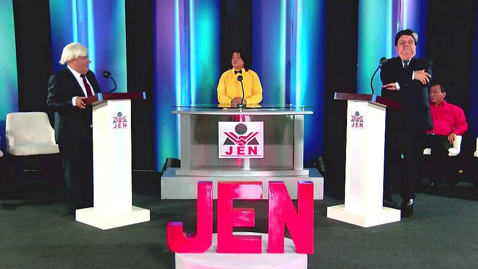 Alan García vs. 'Popy' Olivera: Así fue parodiado 'duelo' de candidatos por Jorge Benavides 