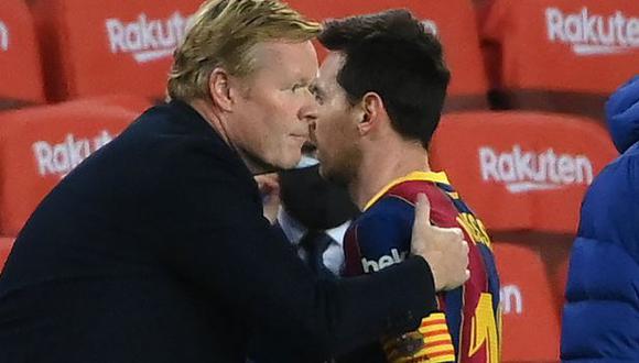 Ronald Koeman habló sobre la suspensión de Lionel Messi. (Foto: AFP)