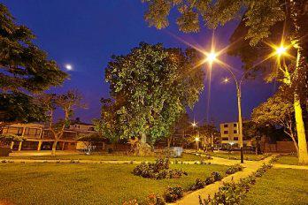 Mejoran  alumbrado público en  parque  El Carmen