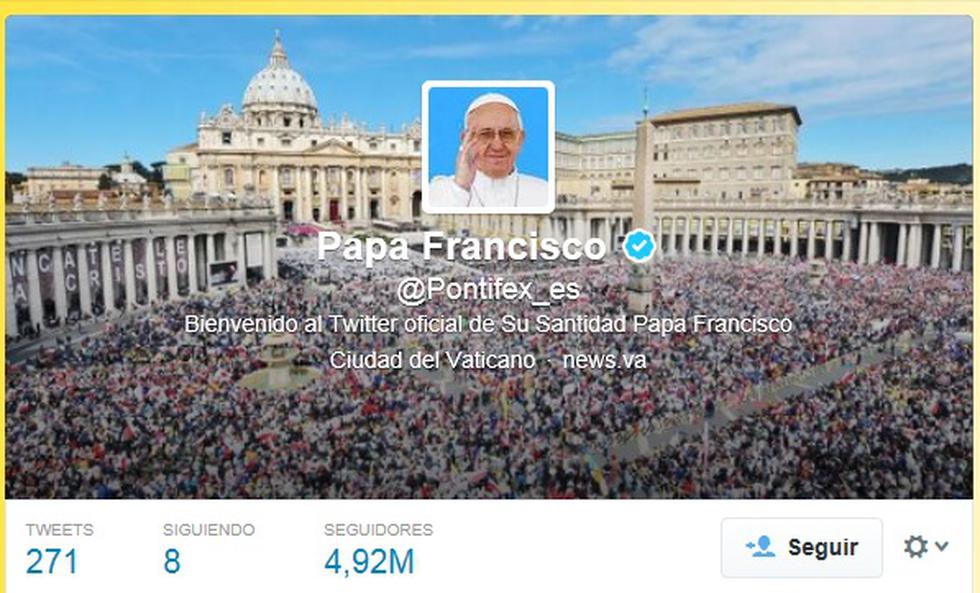 La cuenta en Twitter del Papa Francisco alcanza los 12 millones de seguidores