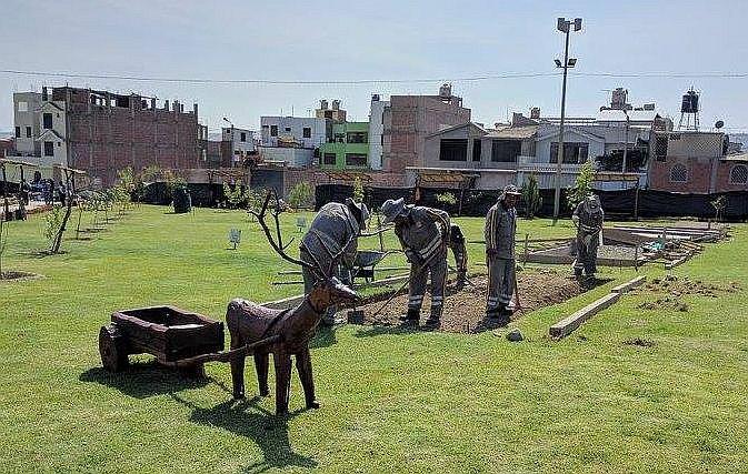 Con donaciones construyen el primer parque ecológico deportivo de Tacna