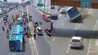 Reportan 15 heridos tras aparatosa volcadura de bus ‘El Chino’ en Panamericana Sur