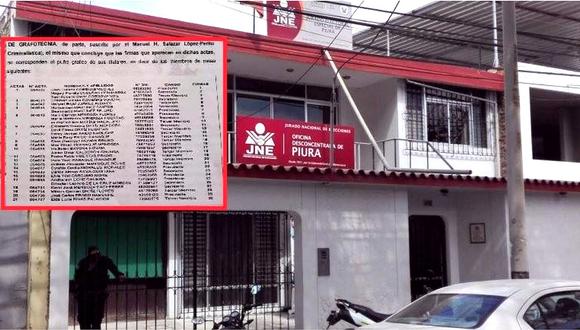 Fiscalía de Catacaos investiga la falsificación de 30 firmas en actas electorales de La Unión 