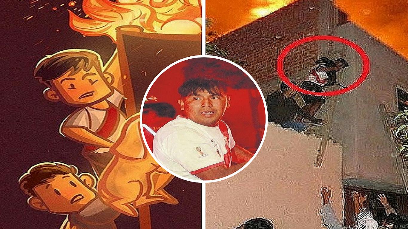 Crean caricatura en honor a joven que rescató a perritos en incendio (FOTO) 