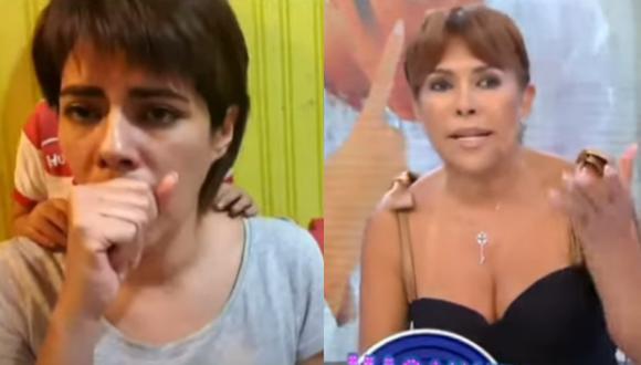'La Pánfila' tose en vivo en entrevista con Magaly Medina. Foto: ATV