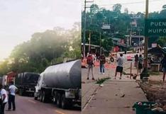 Carretera a Pucallpa fue bloqueada por manifestantes que protestan contra el gobierno de Dina Boluarte