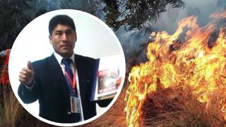 Trabajador municipal fallece en fuerte incendio forestal en Cusco (FOTOS)