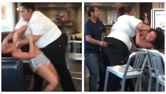 Trabajadora le da brutal golpiza a clienta que le arrojó un batido (VIDEO)