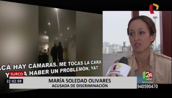 María Soledad Olivares Baca (36) trató de explicar sus insultos racistas contra un conserje. (24 Horas)