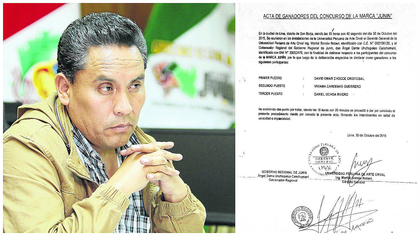 ​Acta de premiación de la Marca Junín no fue firmada por Unchupaico