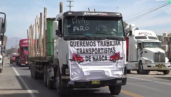 Paro de transportistas en Nasca fue sin bloqueo de la carretera