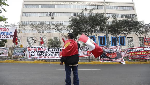 Simpatizantes del candidato presidencial Pedro Castillo también realizarán una marcha este sábado 26 de enero. (Foto: Jorge Cerdan/@photo.gec)