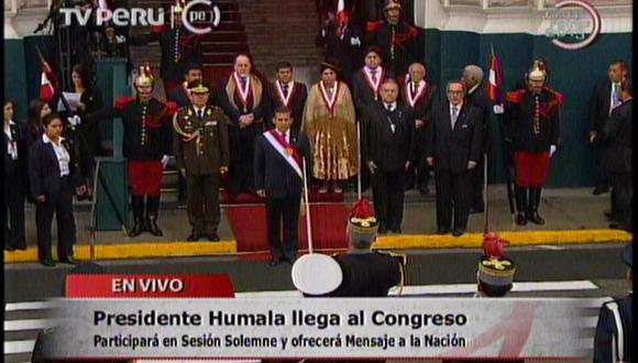 Humala llegó al Congreso para su mensaje a la Nación