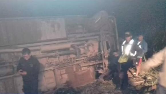 Despiste de bus interprovincial deja al menos 18 heridos en vía Huaraz-Pomabamba