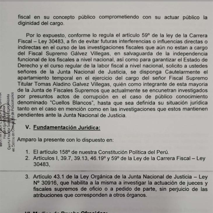 Fiscal Martín Salas Zegarra acusó a Gálvez Villegas de intromisión, adelanto de opinión y abuso de poder. (Foto: Difusión)