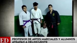 Profesor de artes marciales y sus alumnos capturan a sujeto que intentó asaltarlos en plena clase, en El Agustino (VIDEO)