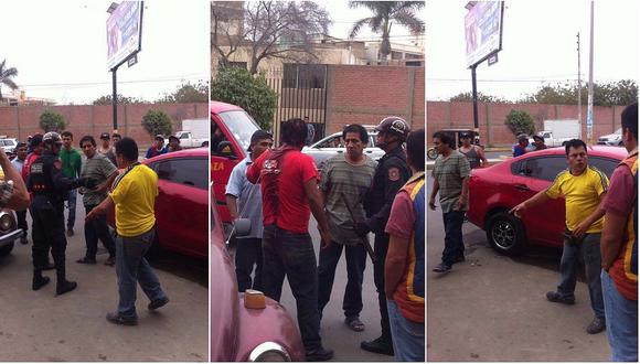 Chiclayo: Taxistas se lían a golpes por disputarse estacionamiento 