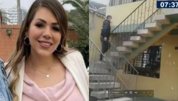 Policía llega a la casa donde habría sido encontrada Gabriela Sevilla sin su bebé.(Captura: ATV)