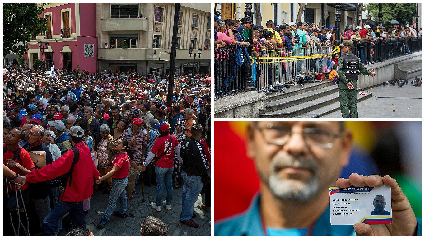 Cientos de venezolanos tramitan "carné de la patria" creado por el Chavismo