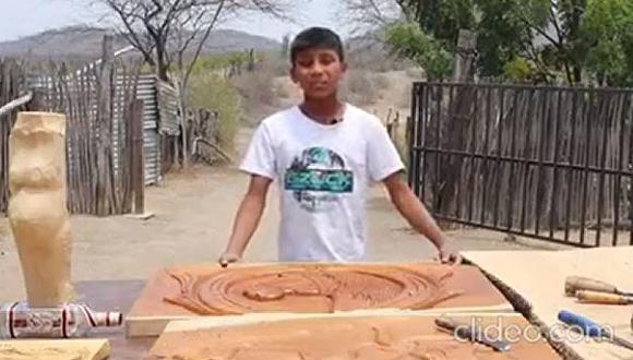 Niño que elaboraba y vendía esculturas en Piura gana beca para estudiar Arte (VIDEO)