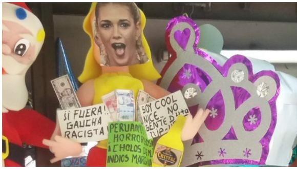 Piñatas de modelo argentina acusada de racismo se quemarán en Nochevieja