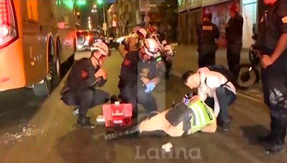La Victoria: policía resultó herido tras choque con bus interprovincial