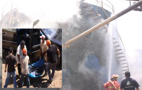 Siete trabajadores mueren carbonizados en incendio de tanque de empresa aceitera