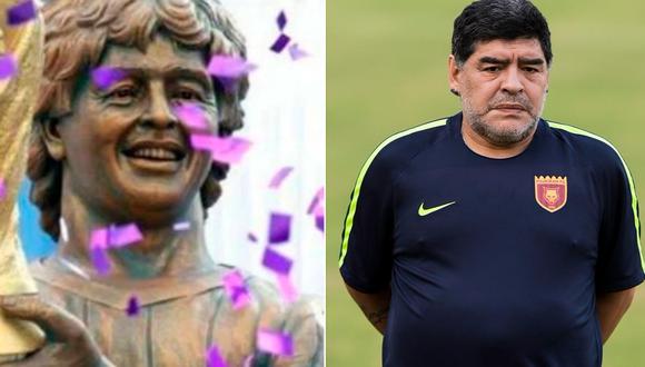 Estatua de Maradona en la India genera una lluvia de memes (FOTOS)