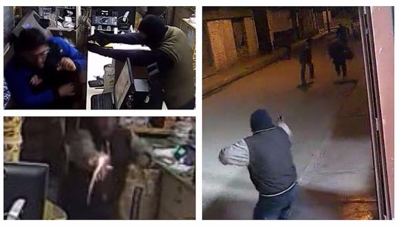 Delincuentes armados entran a robar a tienda pero dueño los hace huir a balazos (VIDEO)