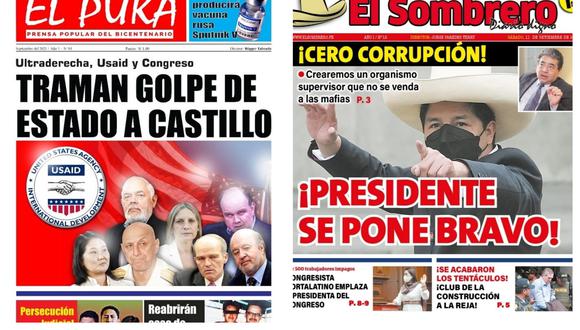 Medios escritos se venden a nivel nacional y exaltan la gestión del presidente Castillo, pero critican a los opositores.