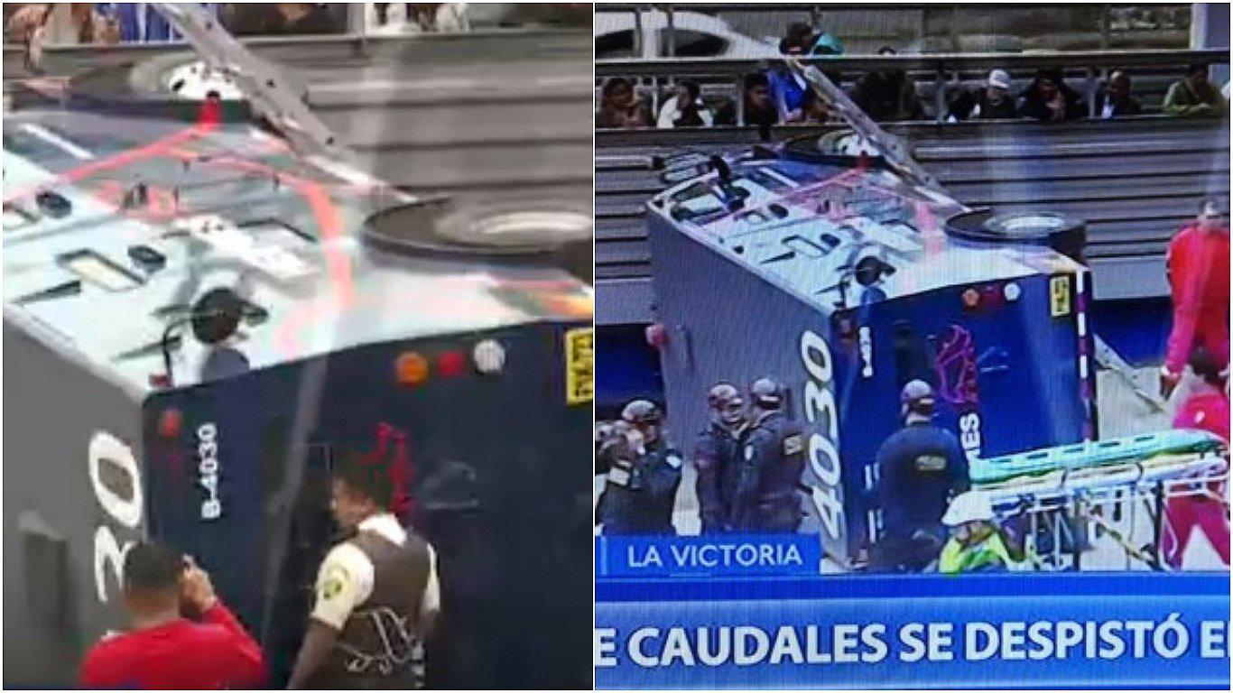 Vía Expresa: camión de caudales se despistó en La Victoria (EN VIVO)