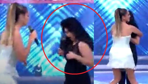 Tula Rodríguez sufre incidente con vestuario en el set de "En boca de todos". (Foto: Captura América TV)