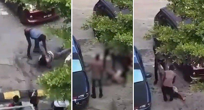 Sujeto ataca a mujer con machete en la calle y nadie la rescata (FOTOS)