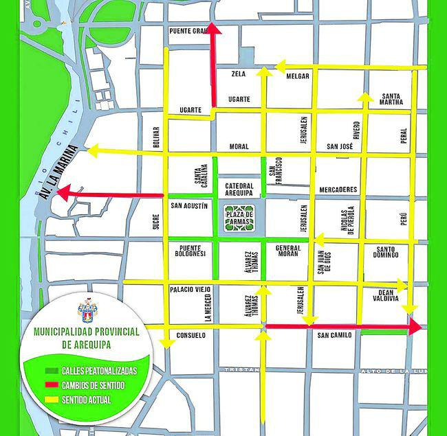 Arequipa: Mañana inicia cambio de vías para peatonalizar centro histórico