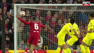 Liverpool vs. Villarreal: el remate de Thiago chocó en el palo