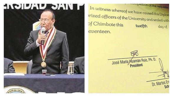 USP entrega títulos con firma de José Huamán