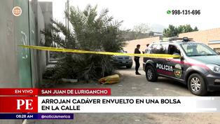 San Juan de Lurigancho: Hallan cadáver envuelto en una bolsa en la calle (VIDEO)