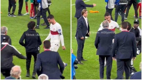 Un hincha intentó tomarse una foto con Cristiano Ronaldo mientras lloraba. (Foto: Captura)