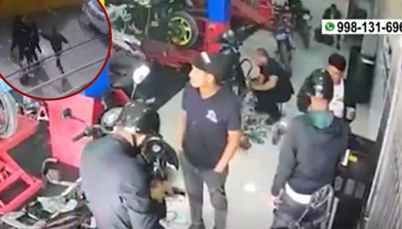 Delincuentes ingresaron a robar a taller de motos, pero fueron baleados. Foto: América Noticias