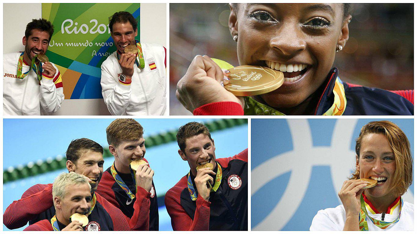 ​Río 2016: ¿Por que los deportistas muerden sus medallas? Esta es la razón