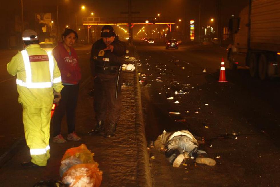 Reciclador muere atropellado en la Panamericana Norte