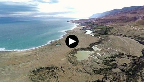 ​Impresionante retroceso del Mar Muerto captado por drone