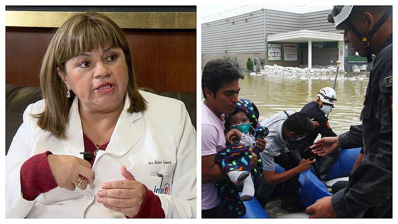 Ministra Tomás advirtió que aniego en SJL podría ocasionar enfermedades estomacales y respiratorias  